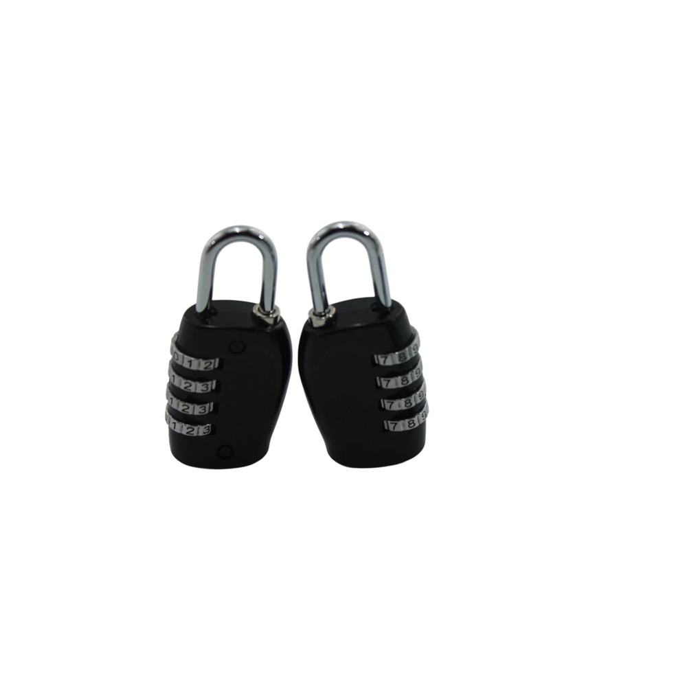 2 Pack 4 Digit Combination Padlocks Resettable Luggage Gym Locker Locks Black